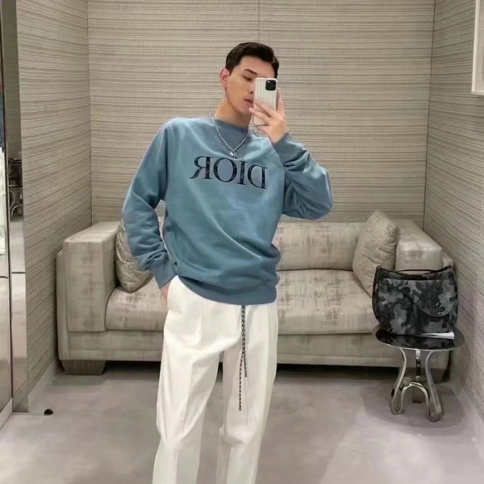D*or oversized D*or and peter doig sweatshirt light blue cotton fleece