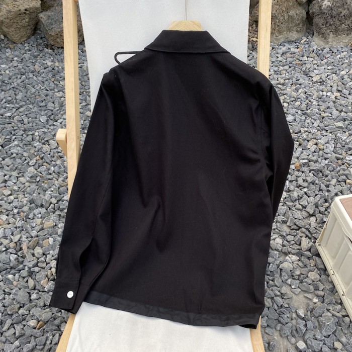 D*or and sacai overshirt black cotton denim