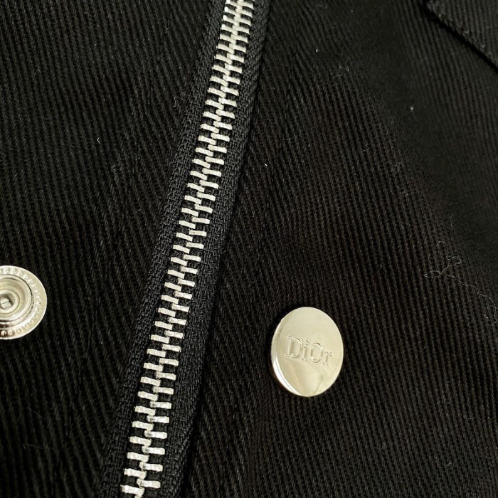 D*or and sacai overshirt black cotton denim