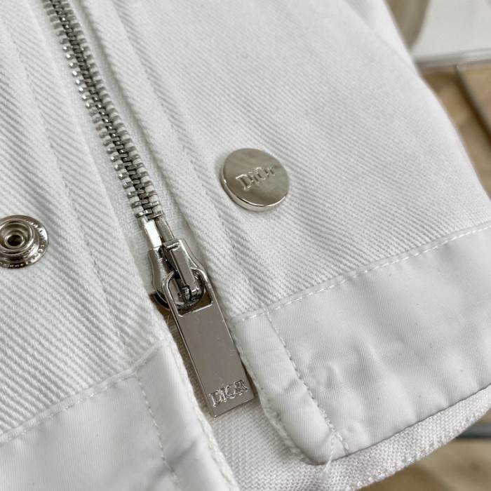 D*or and sacai overshirt white cotton denim