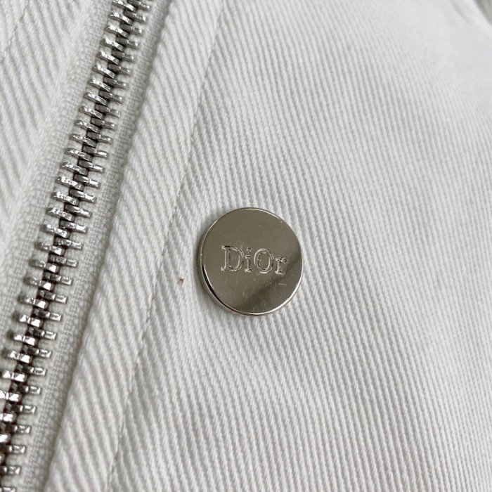 D*or and sacai overshirt white cotton denim