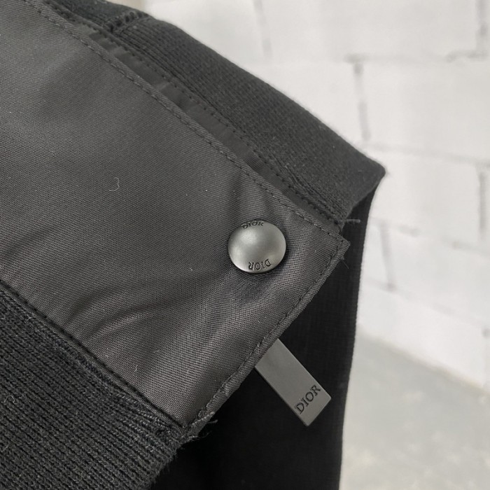 D*or and sacai sweatshirt black cotton fleece