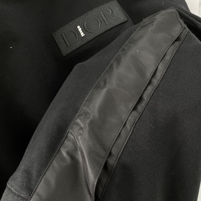 D*or and sacai sweatshirt black cotton fleece