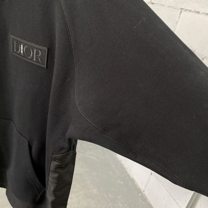 D*or and sacai sweatshirt black cotton fleece
