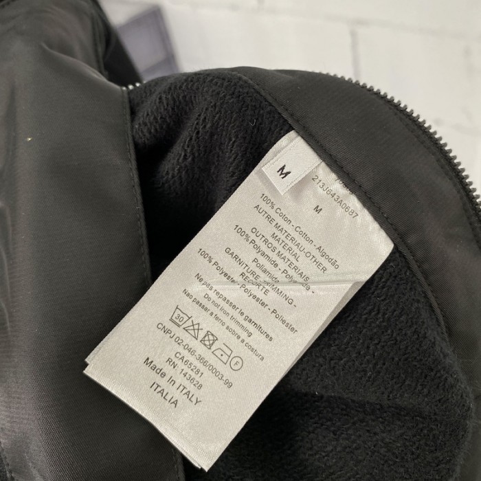 D*or and sacai sweatshirt black cotton fleece