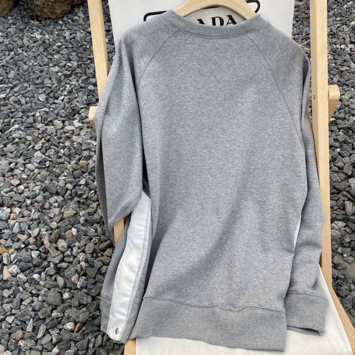 D*or and sacai sweatshirt gray cotton fleece
