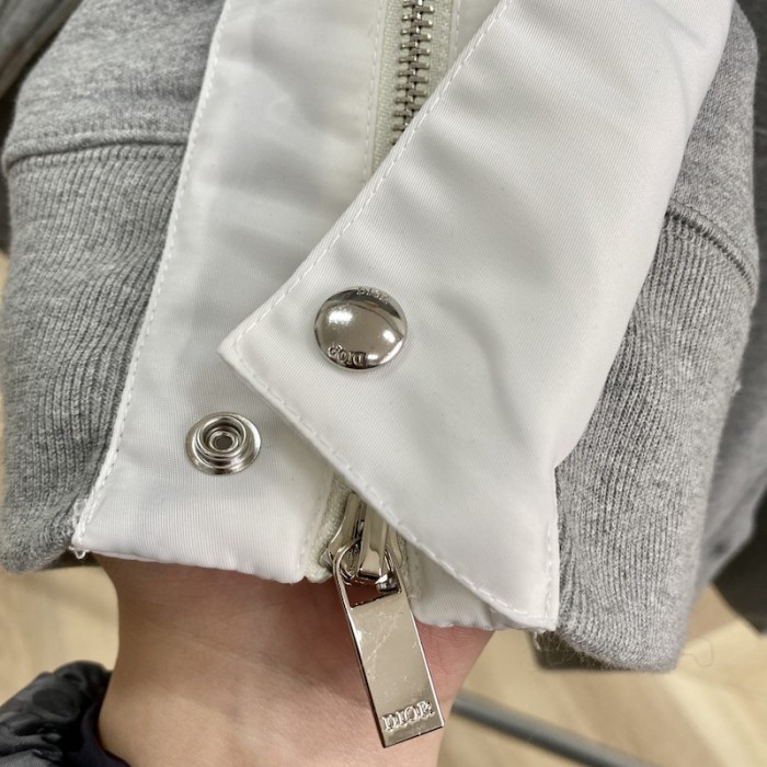 D*or and sacai sweatshirt gray cotton fleece