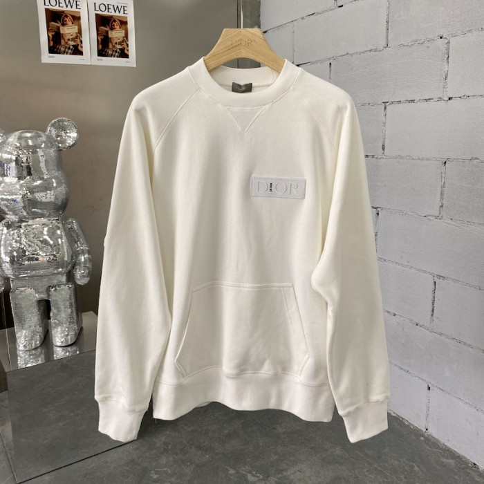 D*or and sacai sweatshirt cream cotton fleece