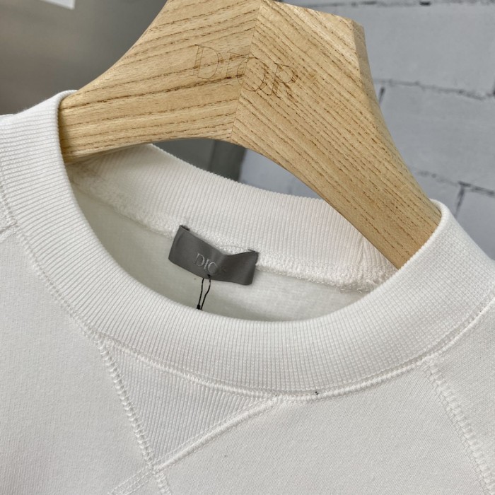 D*or and sacai sweatshirt cream cotton fleece