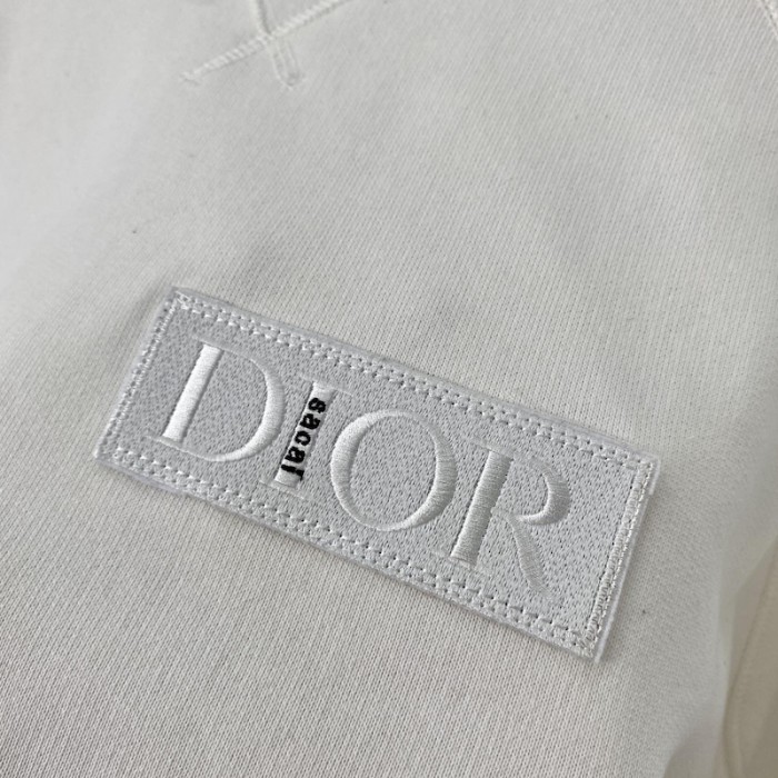 D*or and sacai sweatshirt cream cotton fleece