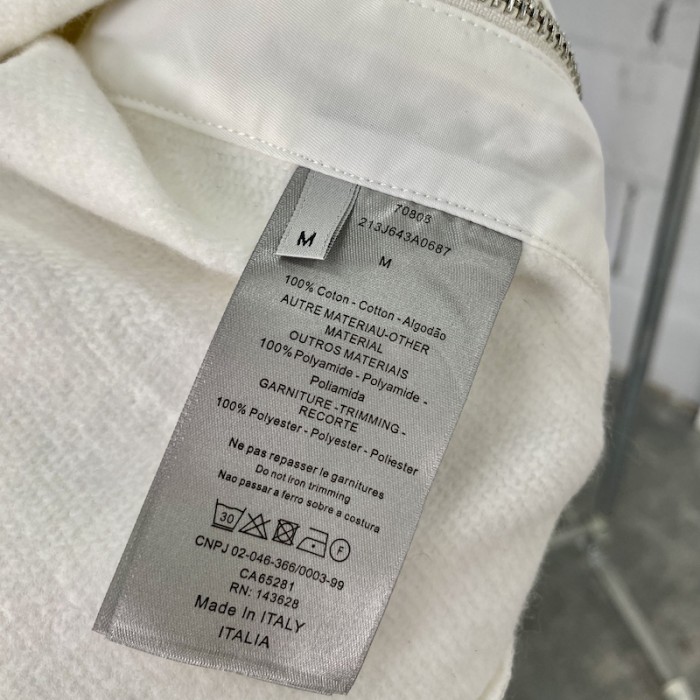 D*or and sacai sweatshirt cream cotton fleece