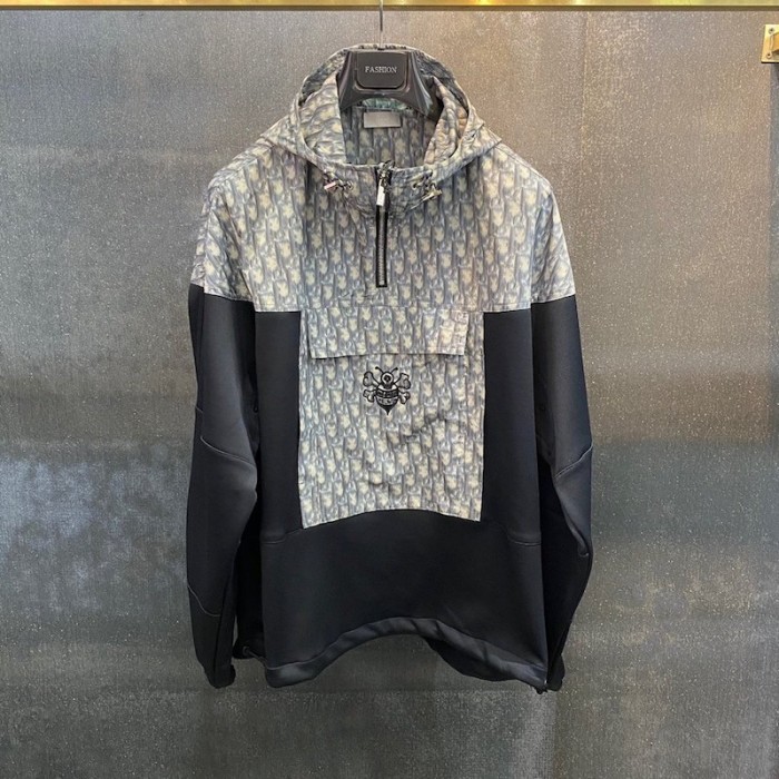 D*or and shawn anorak technical cotton canvas navy