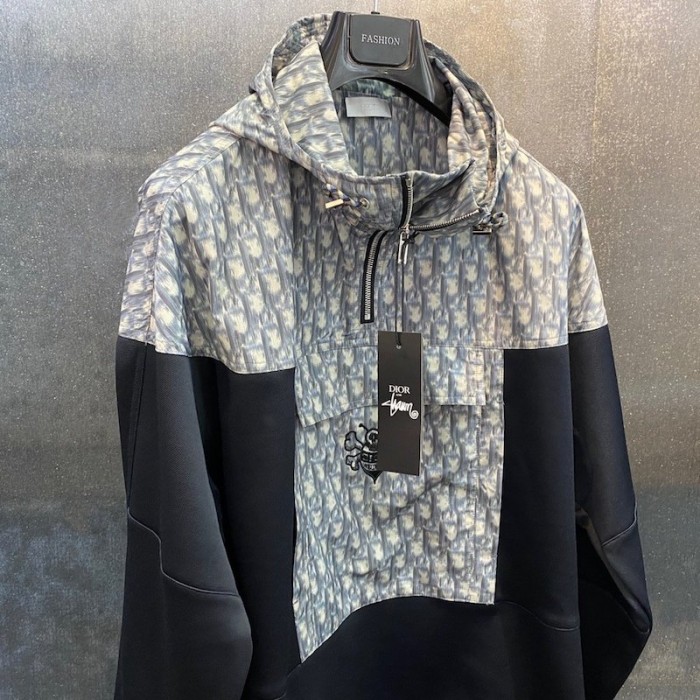 D*or and shawn anorak technical cotton canvas navy