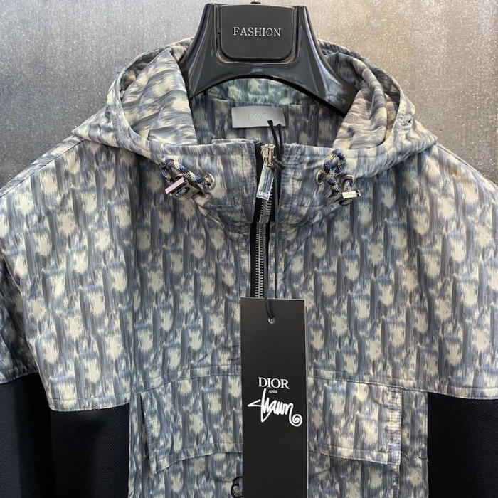 D*or and shawn anorak technical cotton canvas navy