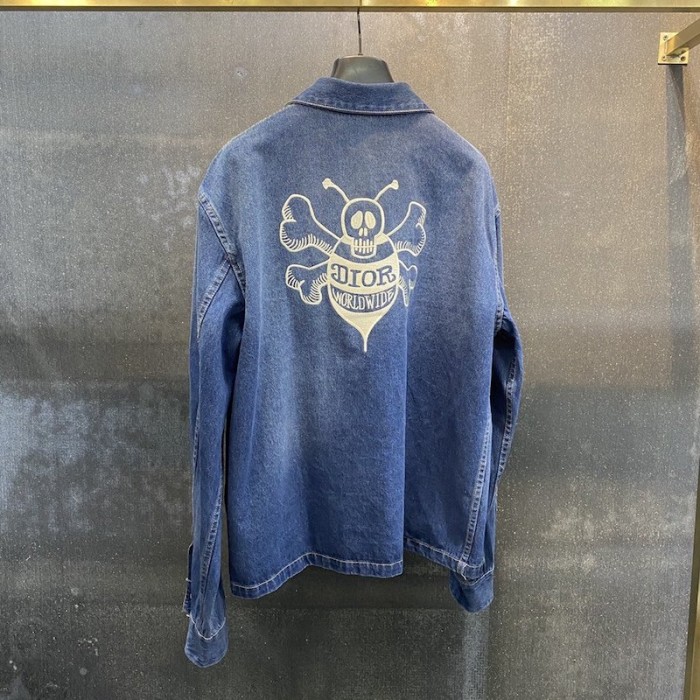 D*or and shawn overshirt blue cotton denim
