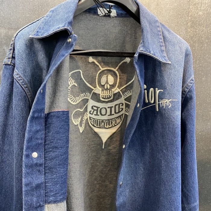 D*or and shawn overshirt blue cotton denim