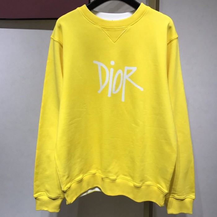 D*or and shawn sweatshirt cotton fleece yellow