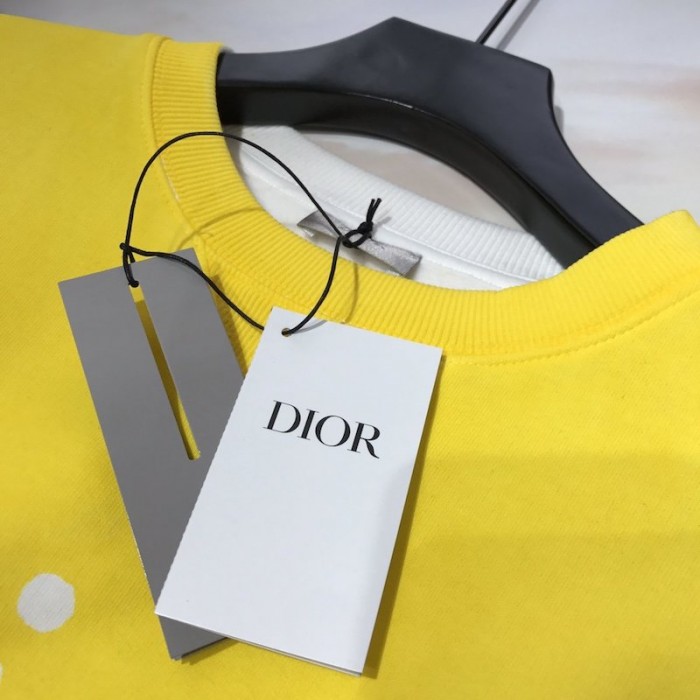 D*or and shawn sweatshirt cotton fleece yellow