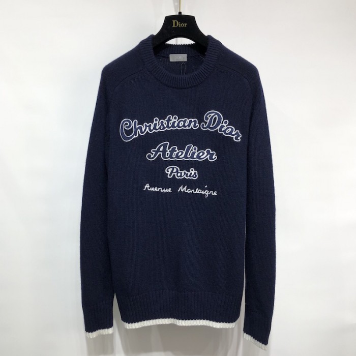 ch**an D*or atelier sweater blue wool jersey