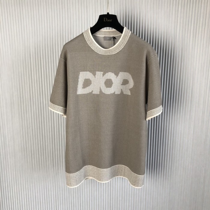 D*or beige cotton-blend tramato knit