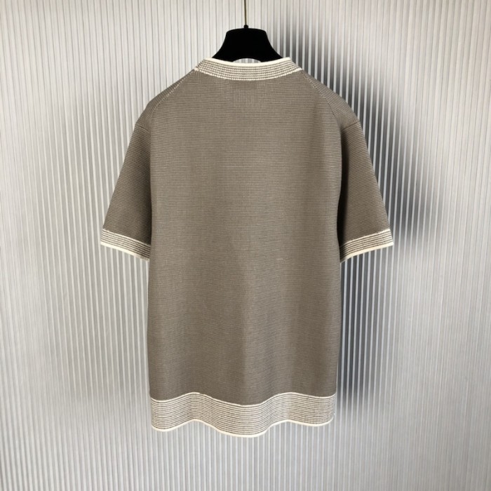 D*or beige cotton-blend tramato knit