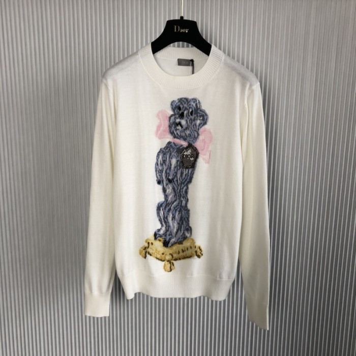 D*or bobby sweater ecru cashmere jacquard