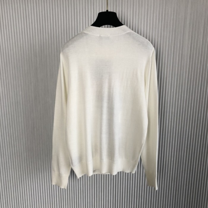 D*or bobby sweater ecru cashmere jacquard