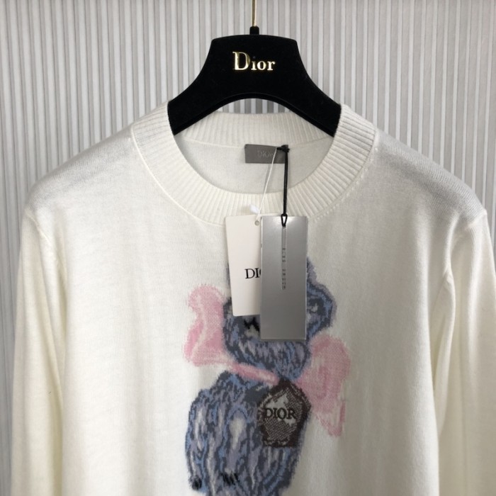 D*or bobby sweater ecru cashmere jacquard