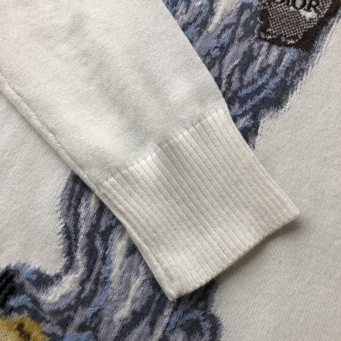 D*or bobby sweater ecru cashmere jacquard
