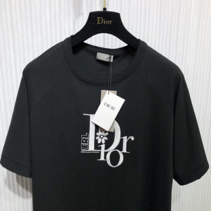 relaxed-fit D*or by erl t-shirt black slub cotton jersey