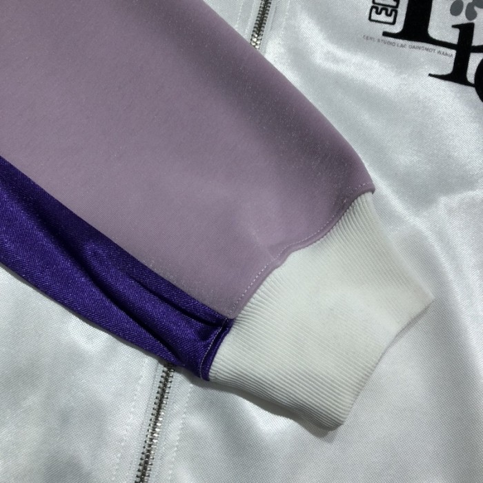 D*or by erl zipped track jacket white and mauve satin-finish technical jersey