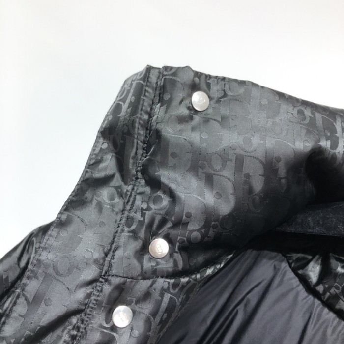 D*or oblique oversized down jacket black technical jacquard