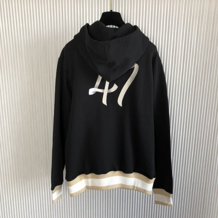 D*or oversized hooded sweatshirt black organic cotton fleece
