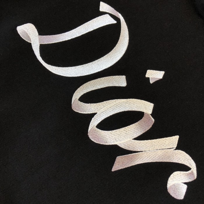 D*or oversized hooded sweatshirt black organic cotton fleece