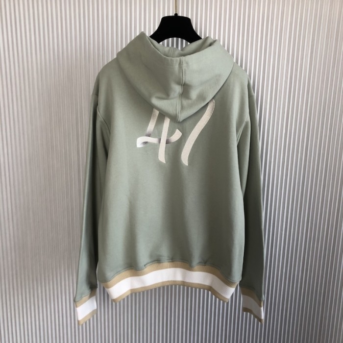 D*or oversized hooded sweatshirt light green organic cotton fleece