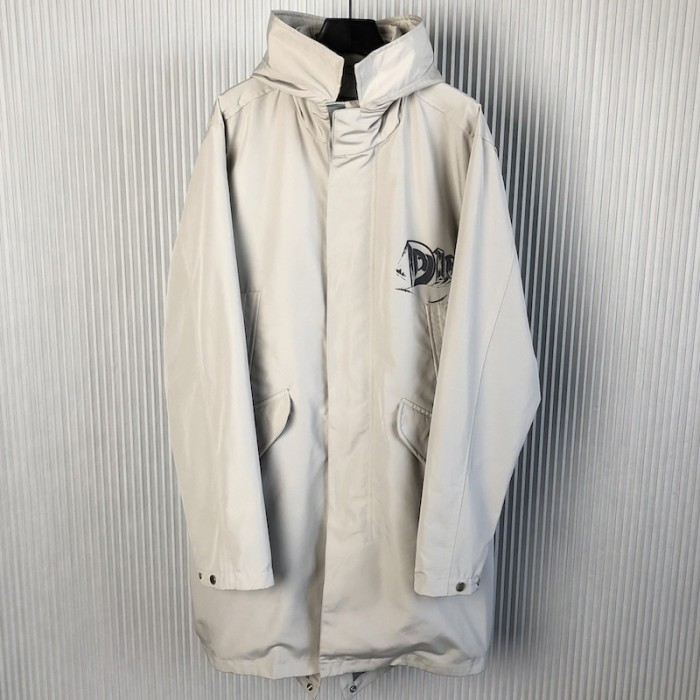 D*or hooded parka gray technical cotton ottoman