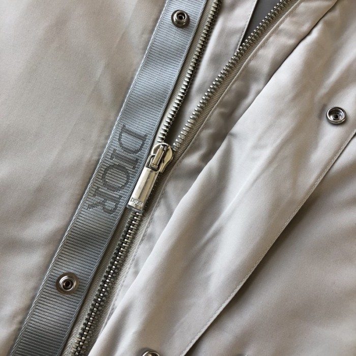 D*or hooded parka gray technical cotton ottoman