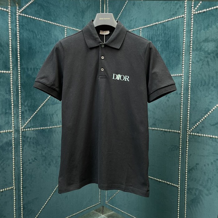 D*or jardin polo shirt black cotton