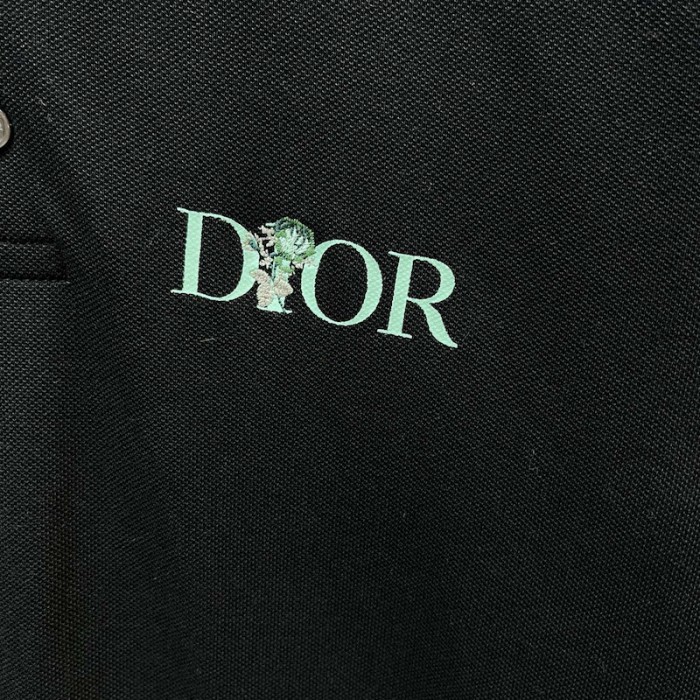 D*or jardin polo shirt black cotton