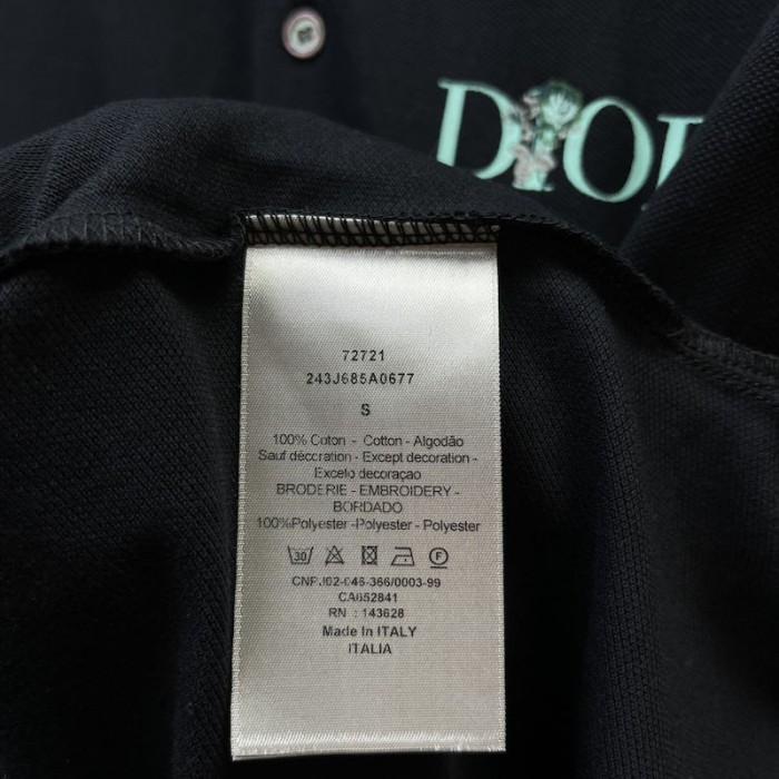 D*or jardin polo shirt black cotton