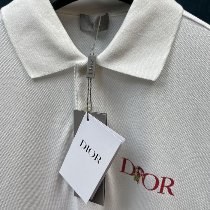 D*or jardin polo shirt white cotton
