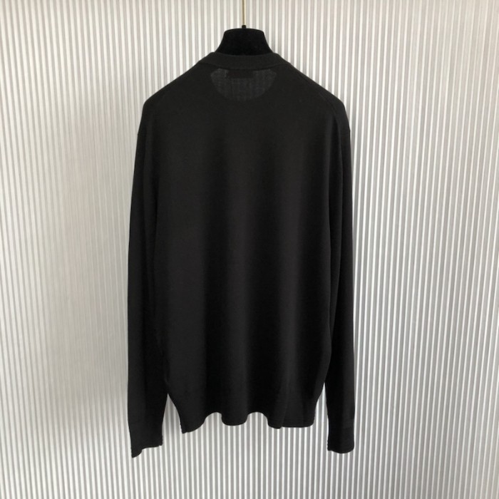 D*or jardin sweater black silk and cotton jersey stitch knit