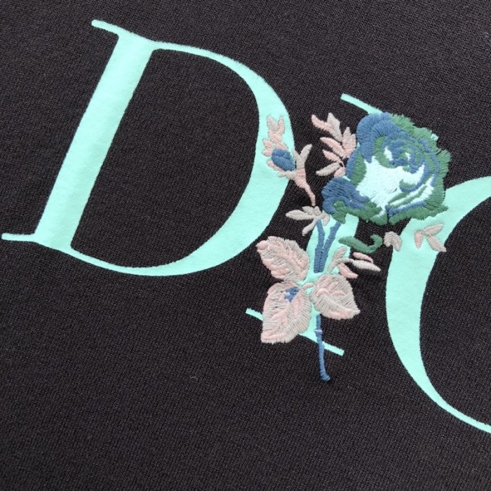 D*or jardin sweater black silk and cotton jersey stitch knit