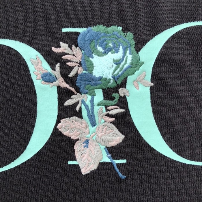 D*or jardin sweater black silk and cotton jersey stitch knit