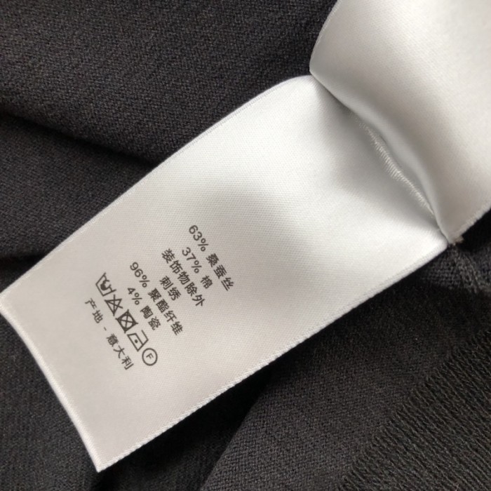 D*or jardin sweater black silk and cotton jersey stitch knit