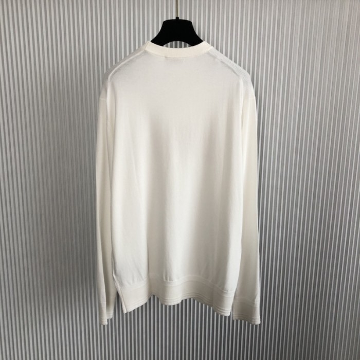 D*or jardin sweater white silk and cotton jersey stitch knit