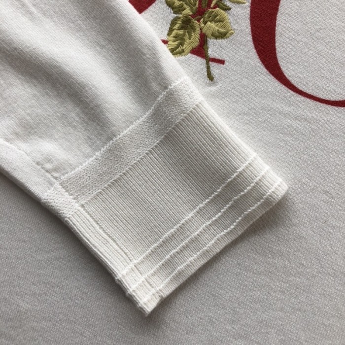 D*or jardin sweater white silk and cotton jersey stitch knit