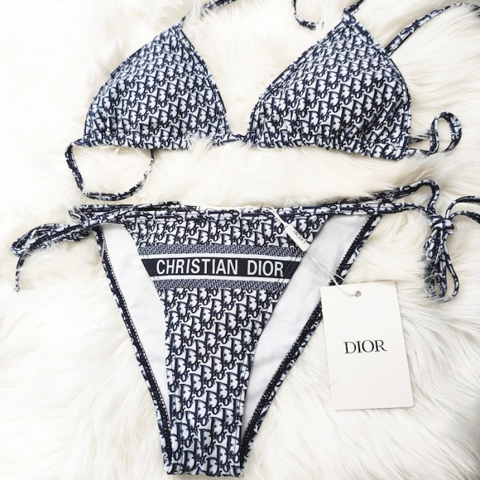 D*or oblique bikini swimsuit blue