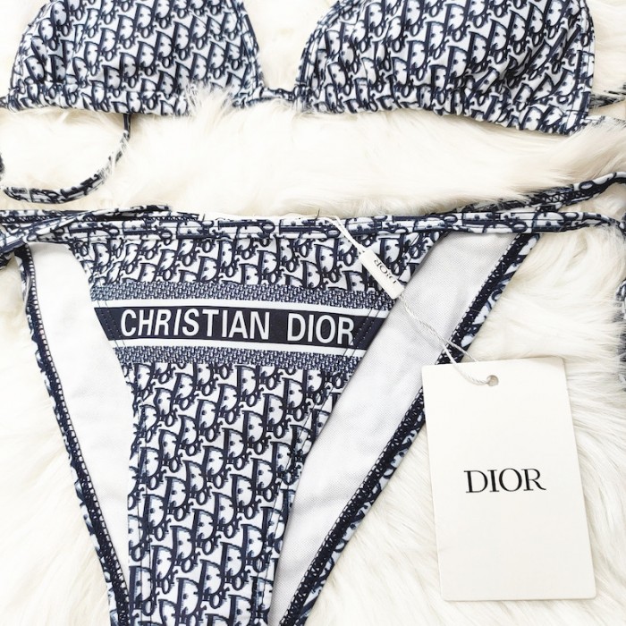 D*or oblique bikini swimsuit blue