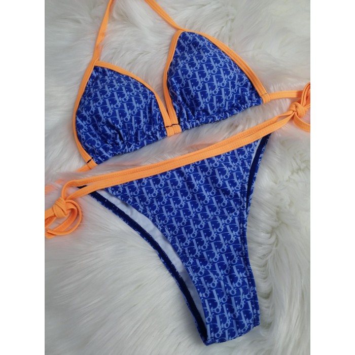 D*or oblique bikini swimsuit blue / orange